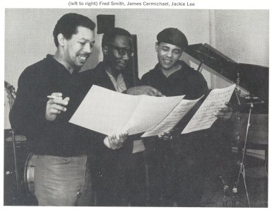 Jacke Lee (r) in the studio with producer 
Fred Smith (l) and arranger James Carmichael