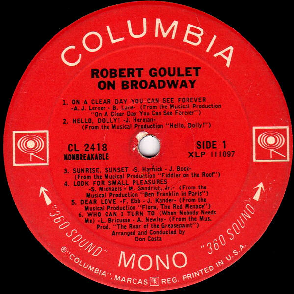 Columbia Album Discography, Part 23 (CL 2700-2799/CS 9500-9599