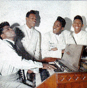 James Brown (left) with the Famous Flames