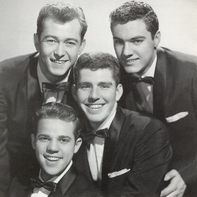 The Rhythm Orchids, 1957: Top (l to r):    
Don Lanier, Jimmy Bowen; Center: Buddy Knox; Bottom: Dave Alldred